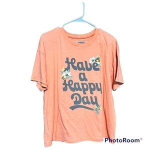 Awake Size 2XL ‘Have a Happy Day’ Orange Top